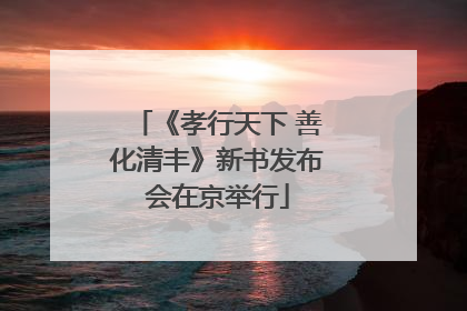 《孝行天下 善化清丰》新书发布会在京举行