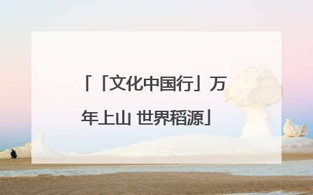 「文化中国行」万年上山 世界稻源