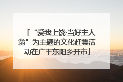 “爱我上饶·当好主人翁”为主题的文化赶集活动在广丰东阳乡开市