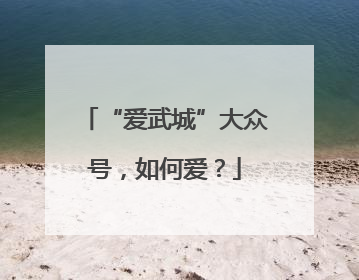“爱武城”大众号，如何爱？