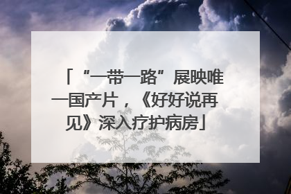 “一带一路”展映唯一国产片，《好好说再见》深入疗护病房