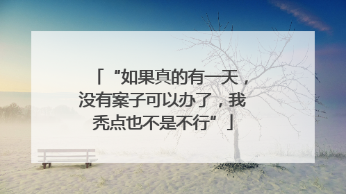 “如果真的有一天，没有案子可以办了，我秃点也不是不行”