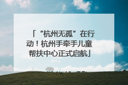 “杭州无孤”在行动！杭州手牵手儿童帮扶中心正式启航