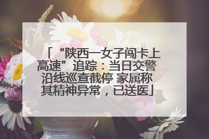 “陕西一女子闯卡上高速”追踪：当日交警沿线巡查截停 家属称其精神异常，已送医