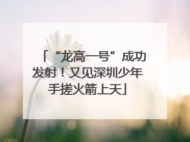“龙高一号”成功发射！又见深圳少年手搓火箭上天