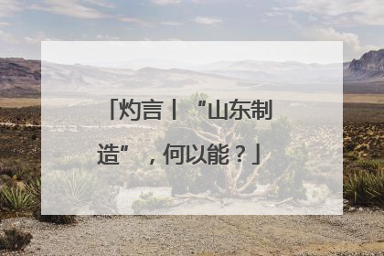 灼言丨“山东制造”，何以能？