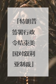 特朗普签署行政令结束美国对叙利亚制裁