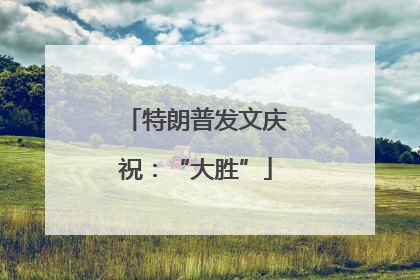 特朗普发文庆祝：“大胜”