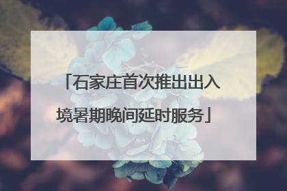 石家庄首次推出出入境暑期晚间延时服务
