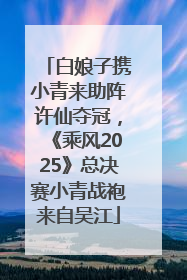 白娘子携小青来助阵许仙夺冠，《乘风2025》总决赛小青战袍来自吴江