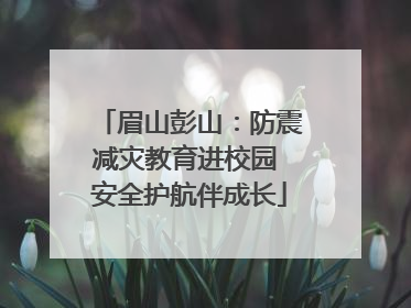 眉山彭山：防震减灾教育进校园 安全护航伴成长