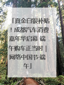 真金白银补贴！成都汽车消费嘉年华启幕 端午购车正当时｜网络中国节·端午