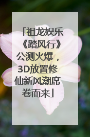 祖龙娱乐《踏风行》公测火爆，3D放置修仙新风潮席卷而来