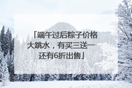 端午过后粽子价格大跳水，有买三送一还有6折出售
