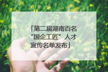 第二届湖南百名“国企工匠”人才宣传名单发布