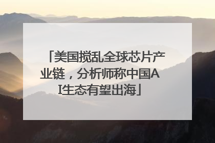 美国搅乱全球芯片产业链，分析师称中国AI生态有望出海