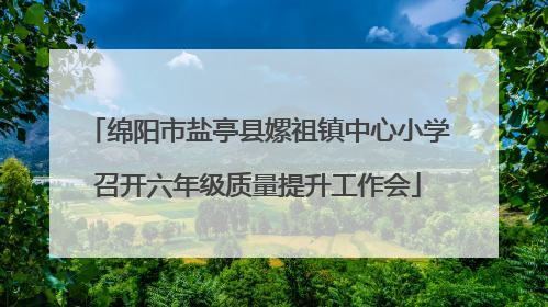 绵阳市盐亭县嫘祖镇中心小学召开六年级质量提升工作会