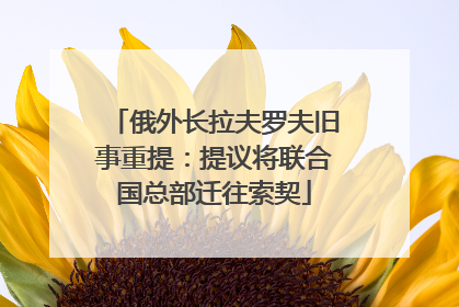 俄外长拉夫罗夫旧事重提：提议将联合国总部迁往索契