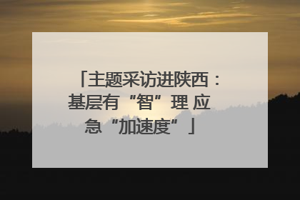 主题采访进陕西：基层有“智”理 应急“加速度”