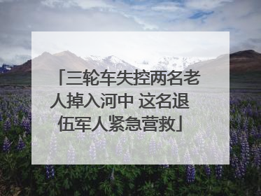 三轮车失控两名老人掉入河中 这名退伍军人紧急营救