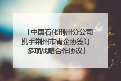中国石化荆州分公司携手荆州市青企协签订多项战略合作协议