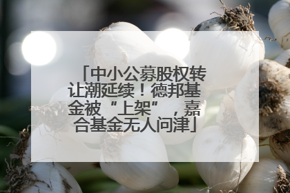 中小公募股权转让潮延续！德邦基金被“上架”，嘉合基金无人问津