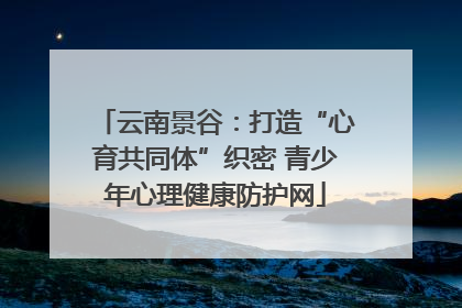 云南景谷：打造“心育共同体”织密 青少年心理健康防护网