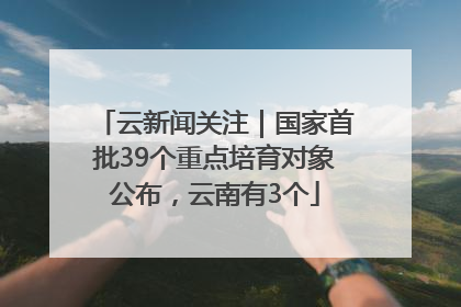 云新闻关注｜国家首批39个重点培育对象公布，云南有3个