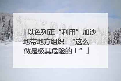 以色列正“利用”加沙地带地方组织  “这么做是极其危险的！”
