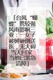 台风“蝴蝶”携较强风雨影响三亚：一女子被树砸倒送医，无大碍当天回家 当地已紧急清障