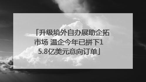 升级境外自办展助企拓市场 温企今年已拼下15.8亿美元意向订单