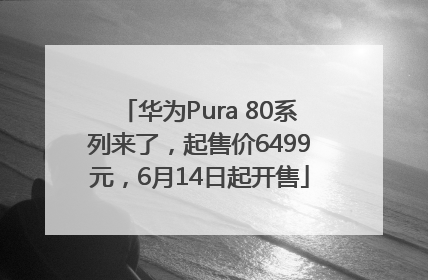 华为Pura 80系列来了，起售价6499元，6月14日起开售