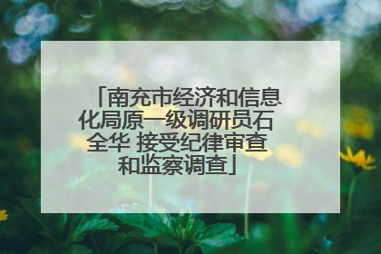南充市经济和信息化局原一级调研员石全华 接受纪律审查和监察调查