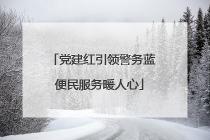 党建红引领警务蓝 便民服务暖人心