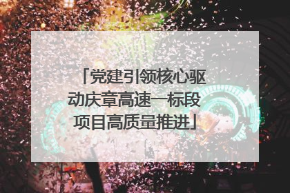 党建引领核心驱动庆章高速一标段项目高质量推进