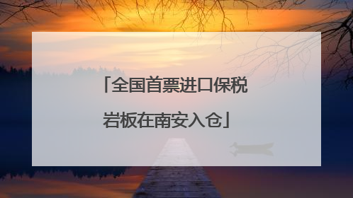 全国首票进口保税岩板在南安入仓