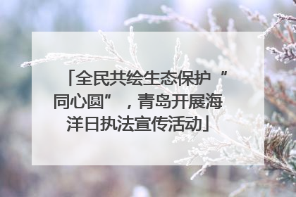 全民共绘生态保护“同心圆”，青岛开展海洋日执法宣传活动