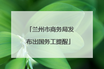 兰州市商务局发布出国务工提醒