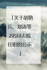 关于胡艳兵、郑涛等2名同志拟任职的公示