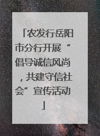 农发行岳阳市分行开展“倡导诚信风尚，共建守信社会”宣传活动