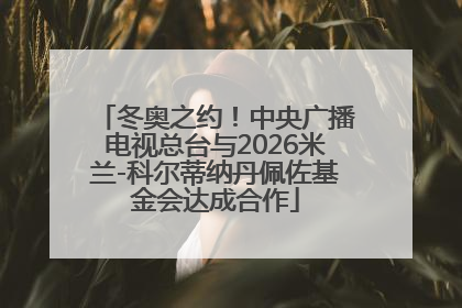 冬奥之约！中央广播电视总台与2026米兰-科尔蒂纳丹佩佐基金会达成合作