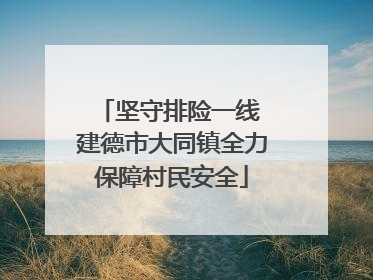 坚守排险一线 建德市大同镇全力保障村民安全