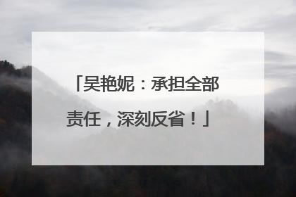 吴艳妮：承担全部责任，深刻反省！
