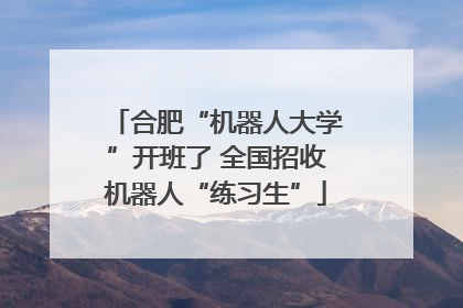 合肥“机器人大学”开班了 全国招收机器人“练习生”