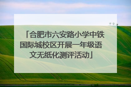 合肥市六安路小学中铁国际城校区开展一年级语文无纸化测评活动