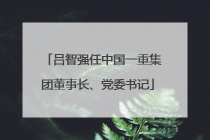 吕智强任中国一重集团董事长、党委书记