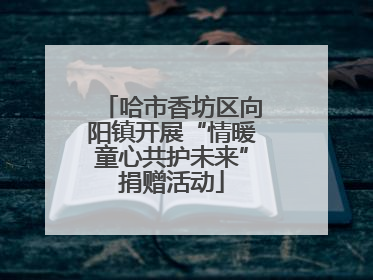 哈市香坊区向阳镇开展“情暖童心共护未来”捐赠活动
