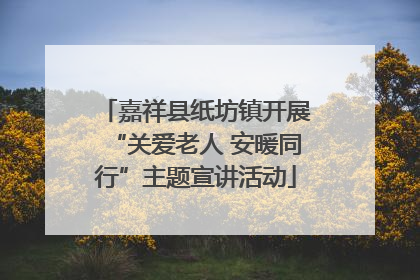 嘉祥县纸坊镇开展“关爱老人 安暖同行”主题宣讲活动