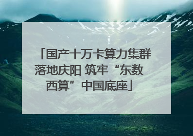 国产十万卡算力集群落地庆阳 筑牢“东数西算”中国底座