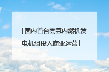 国内首台套氢内燃机发电机组投入商业运营